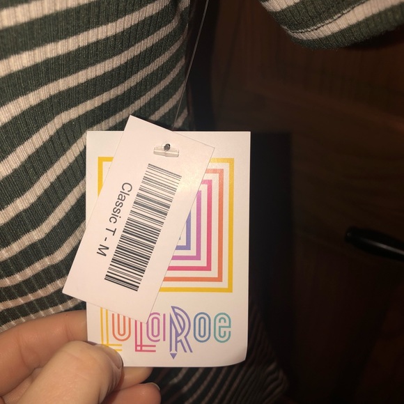 ❌SOLD❌ NWT LLR Classic T Charcoal & White Striped - Picture 4 of 8